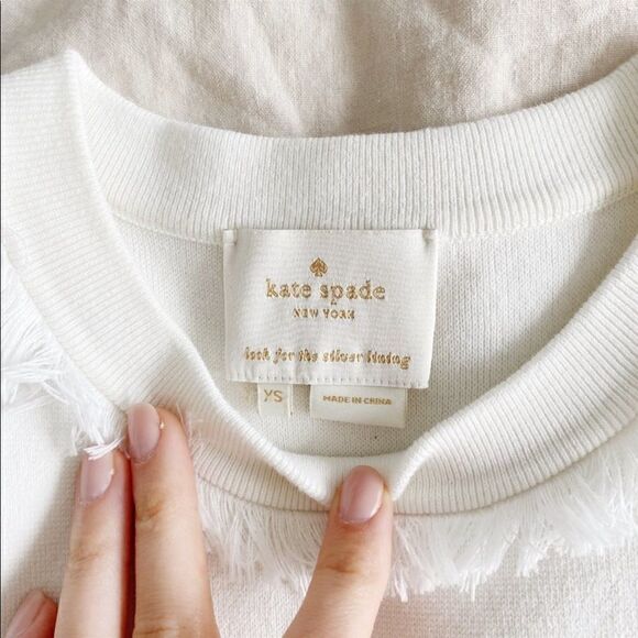 Kate Spade New York Bone White Fringe Trim Dress - Picture 13 of 15